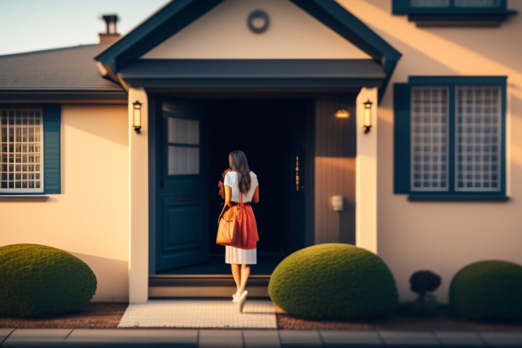 Owner entering in her own house